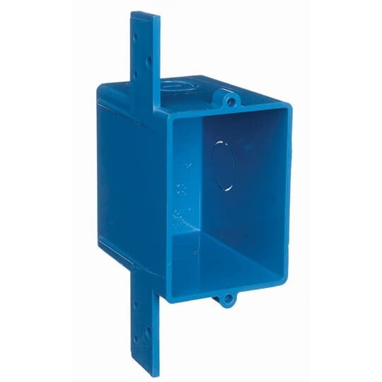 A58381D Carlon Non-Metallic Outlet Box, PVC, 16 cu-in Capacity, 1 Gang, 3 Knockouts, 2.92 in H x 2.06 in W x 2.98 in D