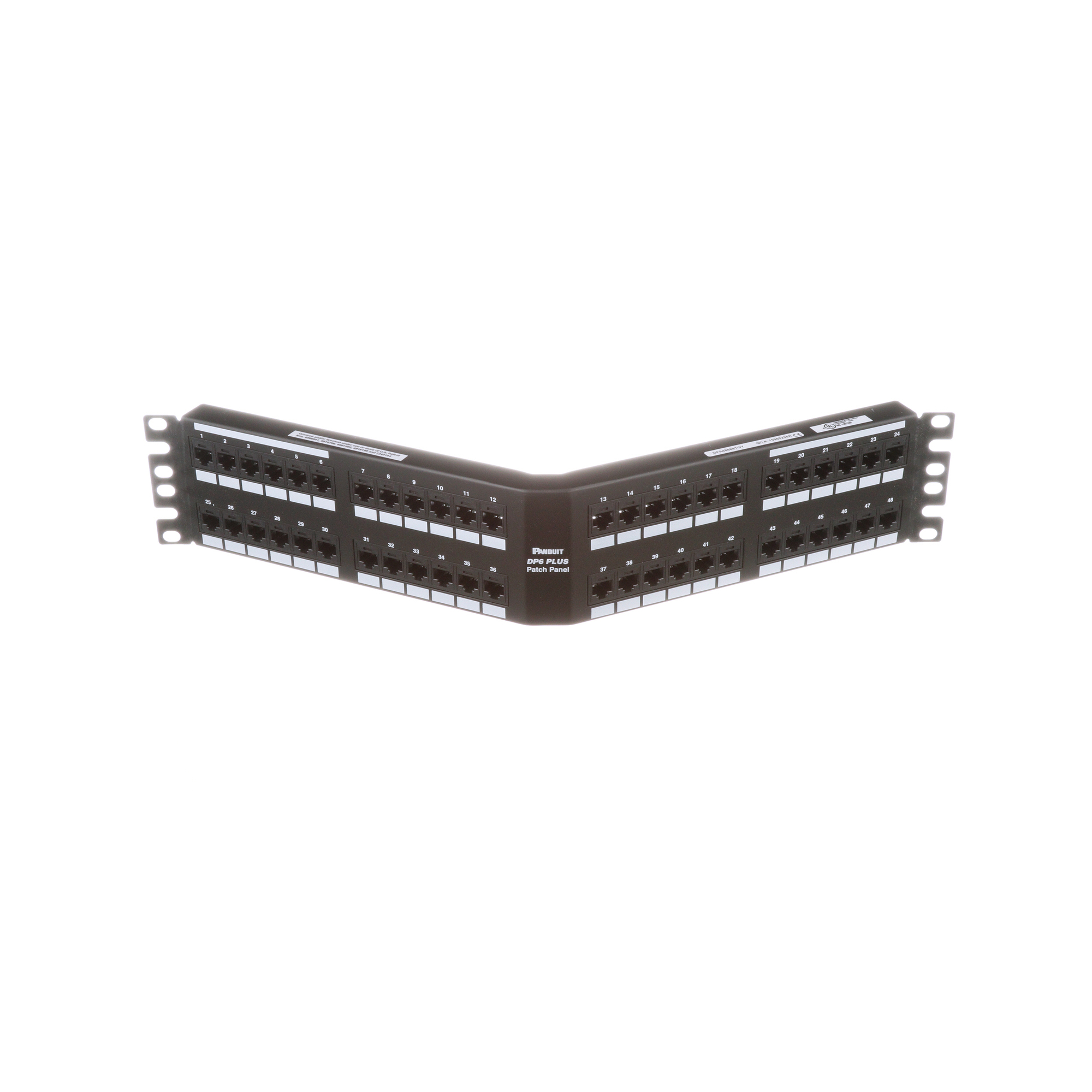 Cat 6 Angled Punchdown Patch Panel, 48 Port, 2 RU