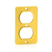 3051-Y Duplex Standard Receptacle Cover Plate, 3.65 in L x 2-1/4 in W, Thermoplastic