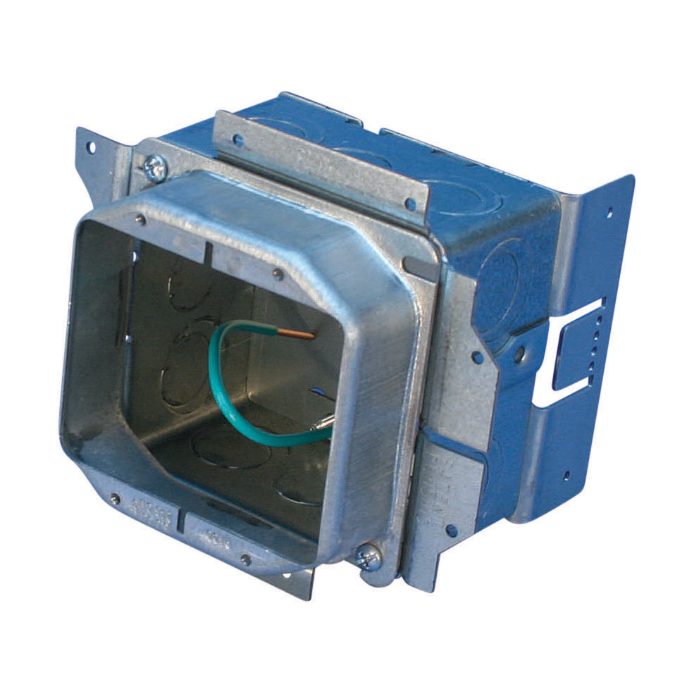 A1SF4G All-in-One Electrical Box With Removable Mud Ring, Steel, 32.8 cu-in Capacity, 2 Gangs, 8 Knockouts