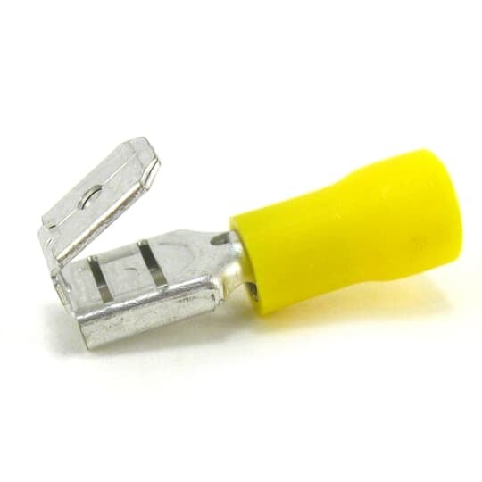 TV10-250PD-L Catamount Insulated Piggy Back Disconnect With Copper Sleeve, 12 to 10 AWG, Brass, Yellow