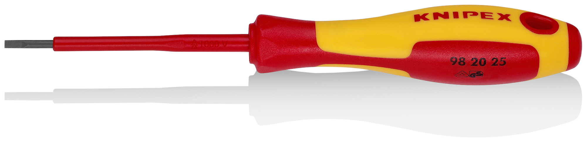 Slotted Screwdriver, 3 in. 1000V Insulated, 3/32 in. tip, 7 in., Multi-Component, VDE