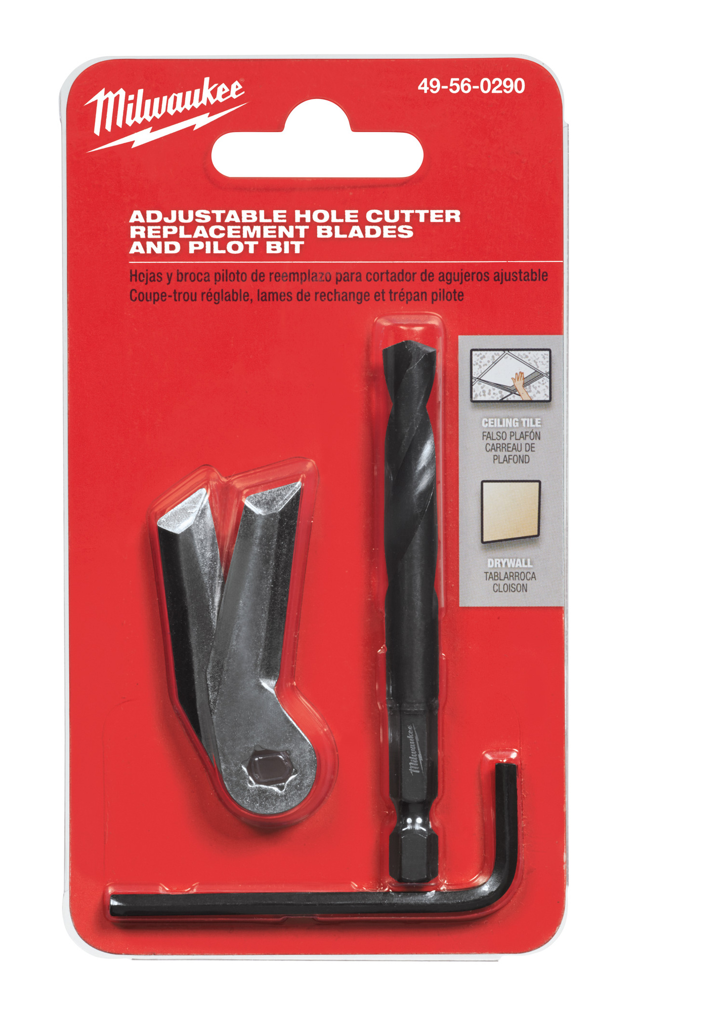 49-56-0290 Adjustable Hole Cutter Kit, For Use With 49-56-0290 and 49-56-0320 Adjustable Hole Cutter, 1 in D Cutting, 600 rpm, Black