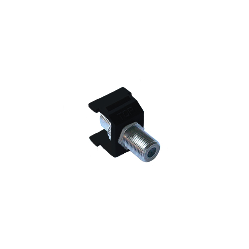 CON-1C-BL Coaxial Cable Jack Connector, F-Style for 6-Port Frame, 75 Ohm, Black