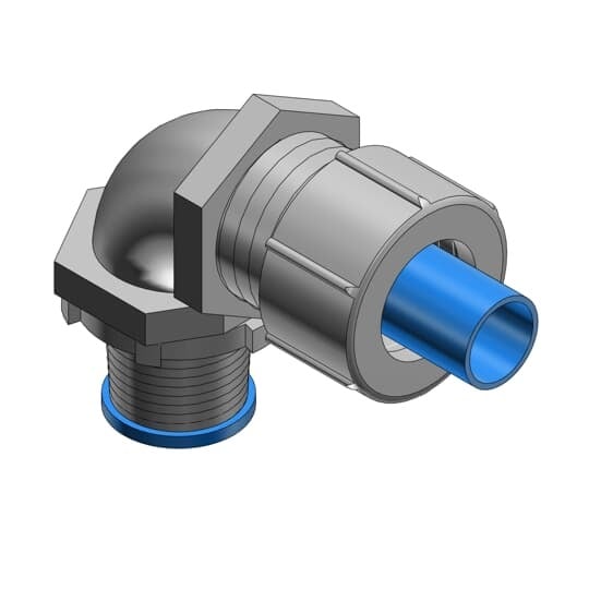 LT938M T&B Flexible Conduit Connector With Nylon Insert, 3/8 in Trade, 90 deg, Steel