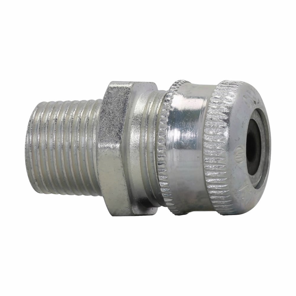 CGFP927 Form G Flexible Liquidtight Straight Cable Gland Connector, 3-1/2 in Trade, 3 to 3-1/2 in Cable Openings, Feraloy Iron Alloy, Electro-Galvanized/Aluminum Acrylic Painted