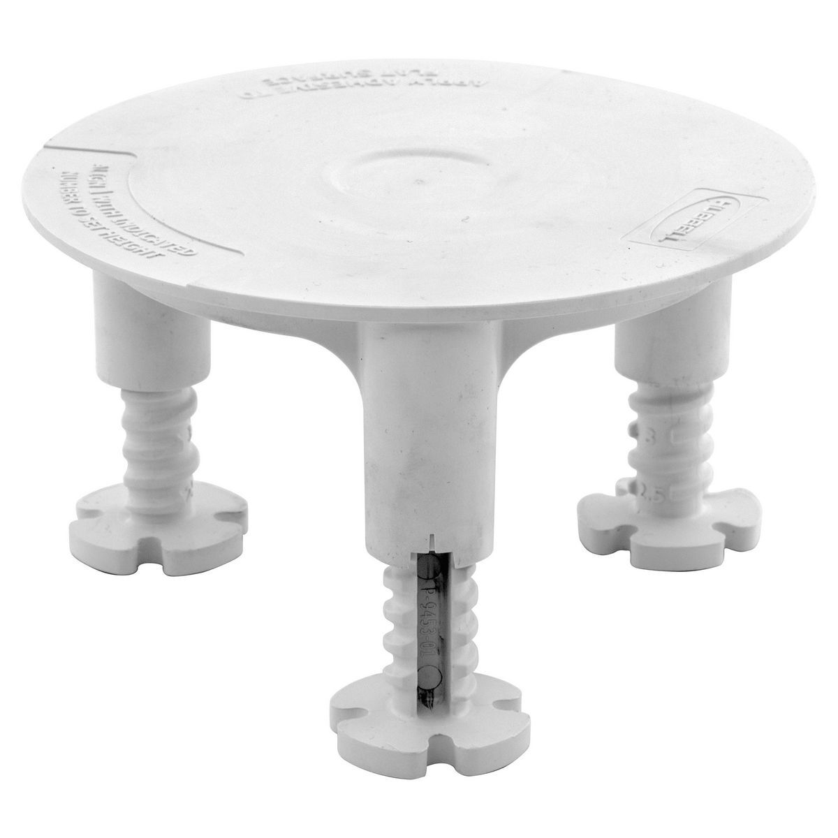 PFBSTAND Adjustable Non-Metallic Standard Pre-Pour PVC Stand, 6 in W, Thermoplastic, White