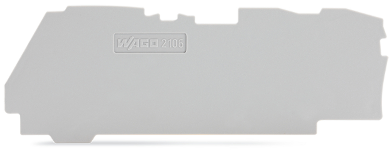 2106-1391 2106 End and Intermediate Plate, For Use With TOPJOB S Series Rail Mounted Terminal Blocks, Polyamide 6.6, Gray