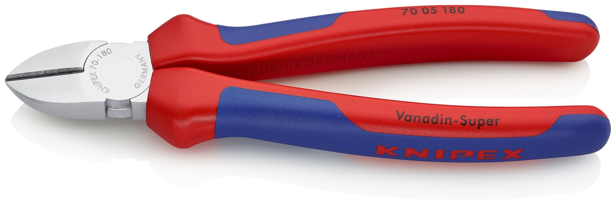 Diagonal Cutters, 7 1/4 in., Multi-component, Chrome Plated