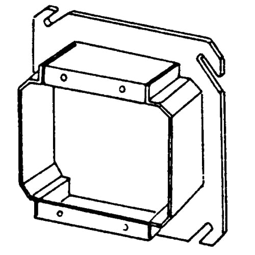 847-150 2-Device Raised Electrical Box Cover, 4 in L x 4 in W x 1-1/2 in D, Steel