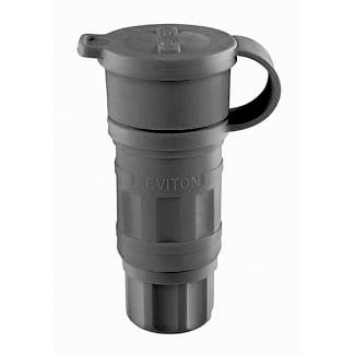 27W48-B Wetguard 1-Phase Grounding Watertight Cable Mount Locking Connector, 250 V AC, 20 A, 2 Poles, 3 Wires, Black