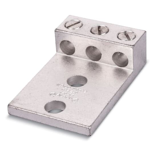 ADR02-32 Blackburn Type ADR-ALCUL Dual Rated Mechanical Connector, 14 to 2 AWG Aluminum/Stranded Copper Conductor, 5/16 in Stud, 2 Bolt Holes, Aluminum