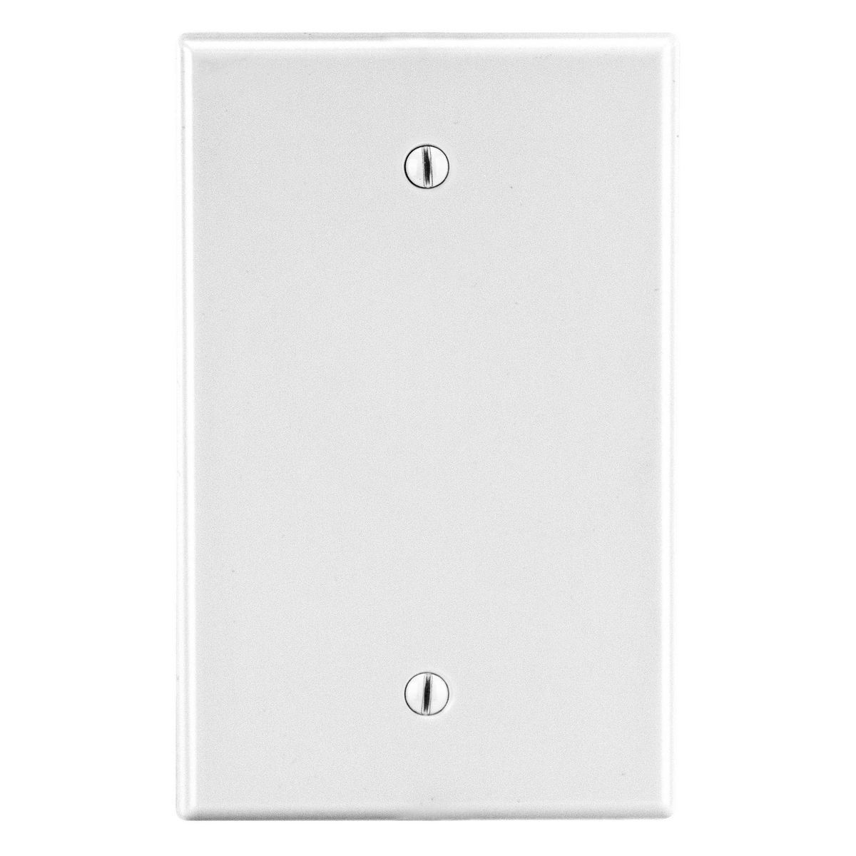 PJ13W Mid-Size Non-Metallic Blank Wall Plate with Pre-Inserted Captive Screw, 1 Gangs, 3.15 in W x 4.94 in H, Polycarbonate Thermoplastic, White