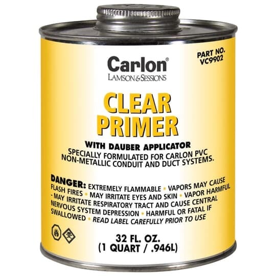 VC9903 Carlon Conduit Primer With Dauber Applicator, 16 oz Can, Translucent Liquid, Clear
