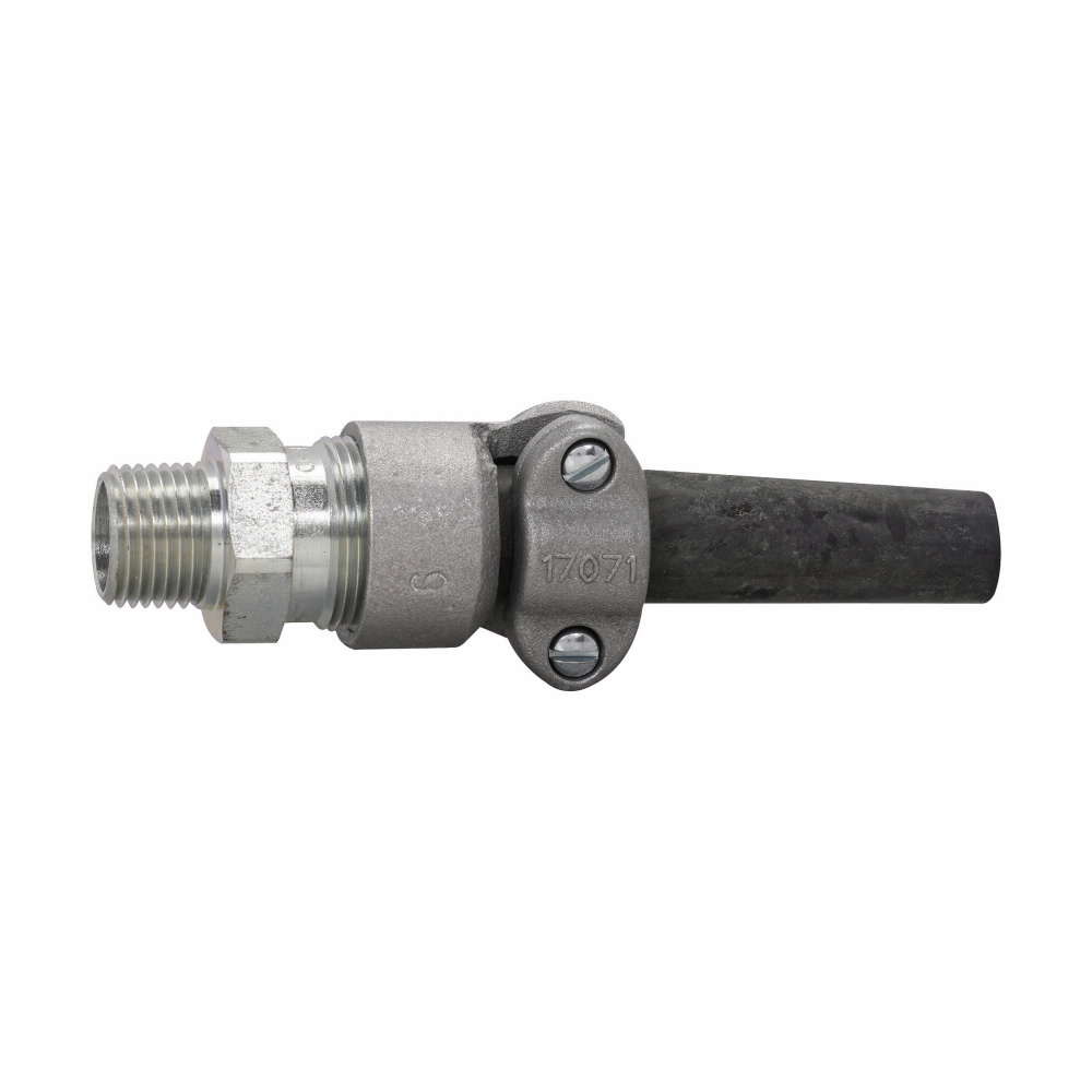 CGB1014 Liquidtight Portable Straight Cord Connector, 1/2 in Trade, 3/8 to 1/2 in Cable Openings, Steel, Electro-Plated Zinc/Chromate Coated