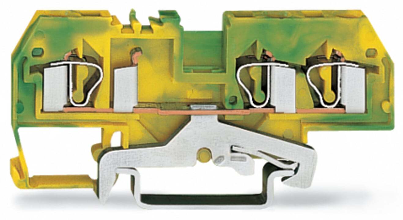 281-687 Operating Tool Ground Terminal Block, 28 to 12 AWG Wire, 1 Poles, DIN Rail Mount