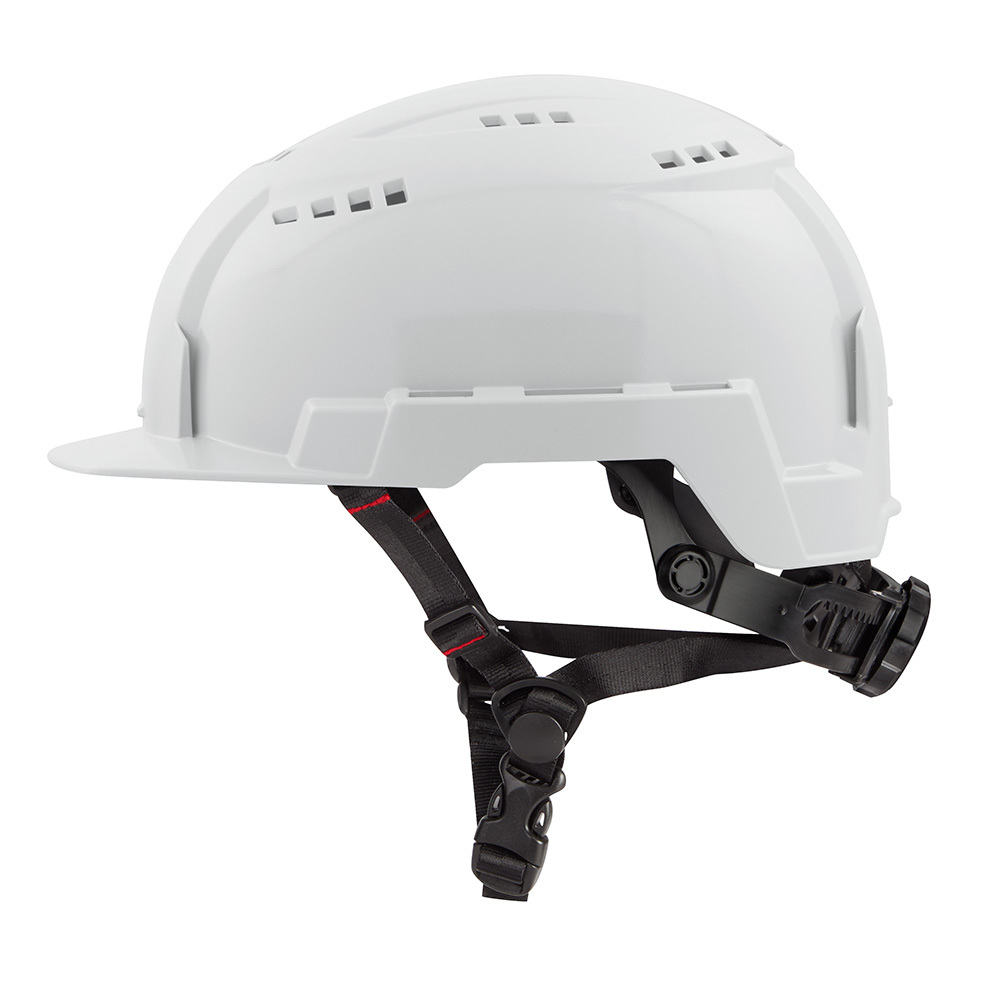 48-73-1320 Adjustable Front Brim Safety Helmet, LEXAN Polycarbonate, Padded Suspension, ANSI Electrical Class Rating: Class C, ANSI Impact Rating: Type II, Swing Wheel Ratchet Adjustment