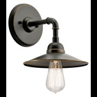 Westington(TM) 1 Light Outdoor Wall Light presents a vintage style for a rustic or urban look. The industrial-era design is clean and simple, with a pipe-inspired arm and classic metal shade. To complete this look our Wall Light is finished with Olde Bronze.