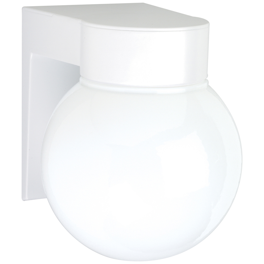 77-531 Traditional Utility Outdoor Wall Fixture, (1) A19 Lamp, 120 VAC, White Housing