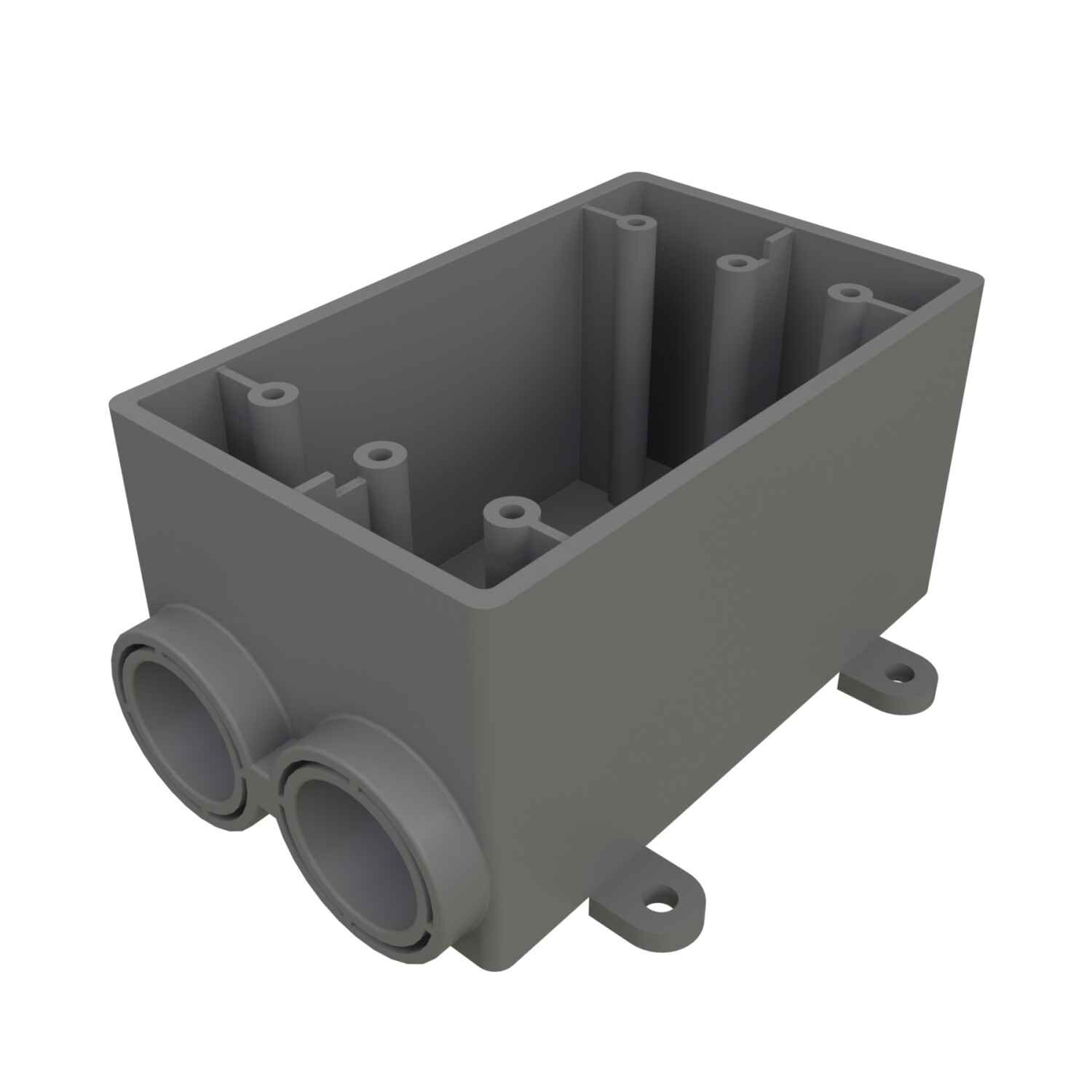 59243 Type FSS Straight Shallow Gang Box, PVC, 17.5 cu-in, 1 Gang, 5 in L
