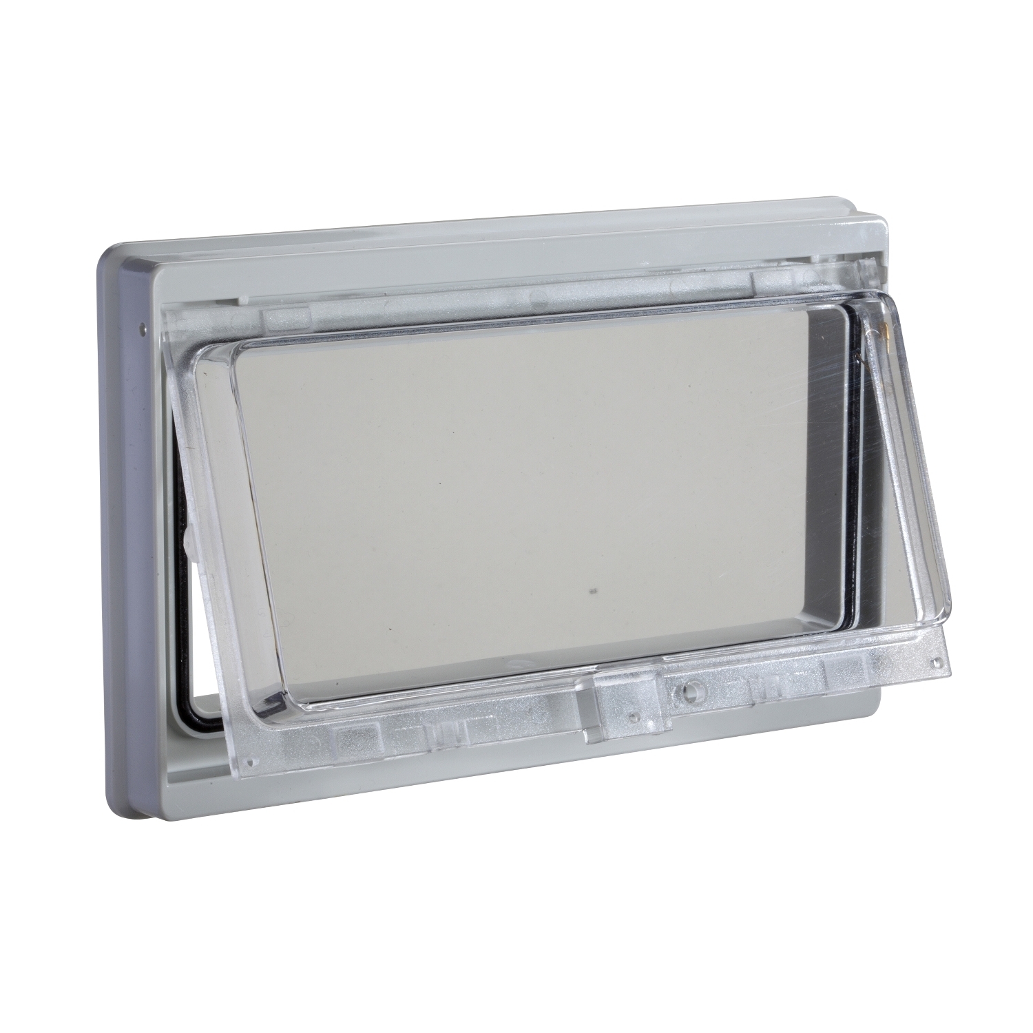NSYMW10M Window With Hinged Transparent Cover, 180 mm W x 40 mm D x 78 mm H, 213 mm W x 40 mm D x 133 mm H, For Use With Spacial S3D Double Plain Door and CRN Enclosure, Polycarbonate/PVC