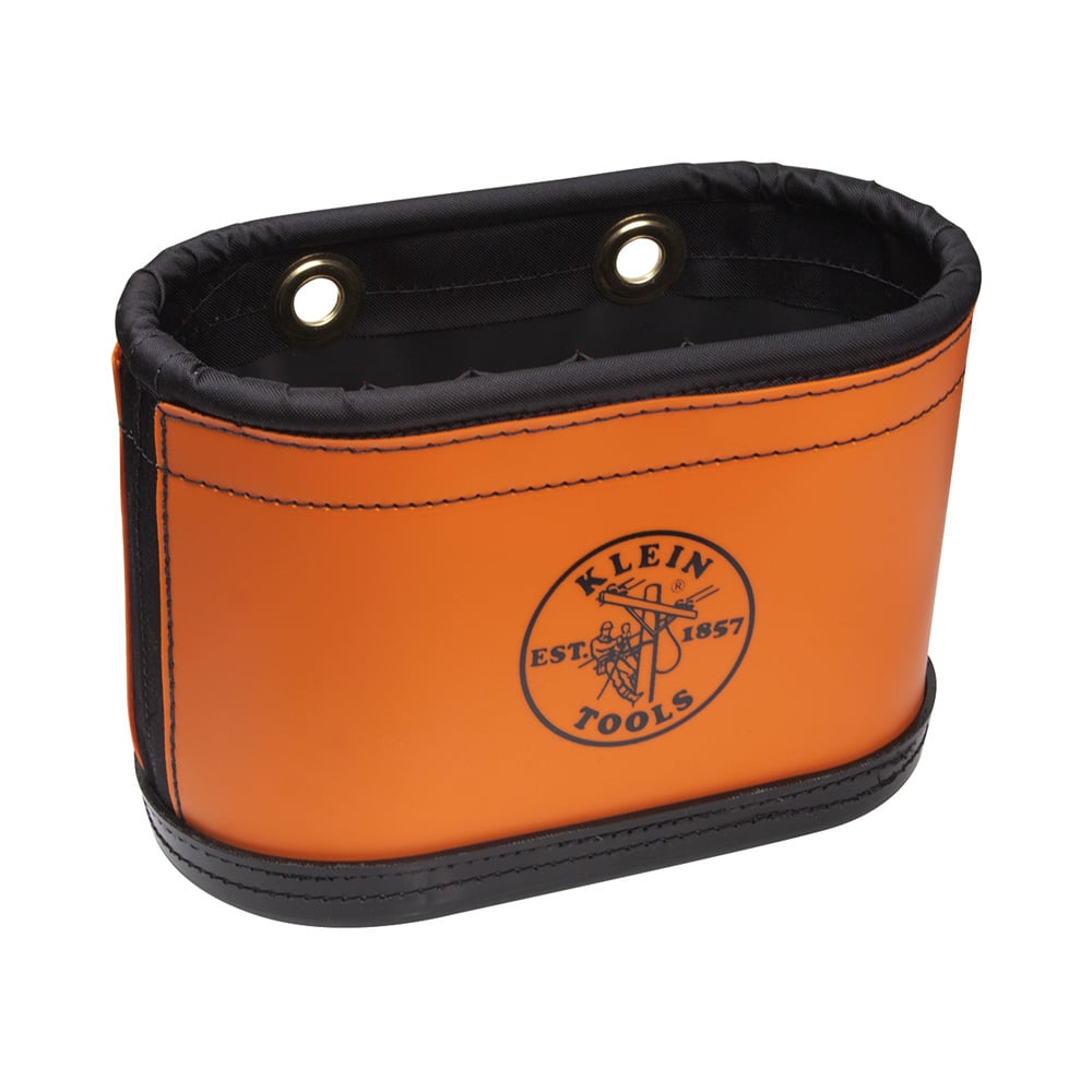 5144BHB Hard Body Oval Bucket With Kickstand, 10 in H x 7 in W x 11 in D, 14 Pockets, Polyethylene, Orange