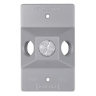 Single Gang Standard Lampholder Cover, Length 4-1/2 Inches, Width 2-13/16 Inches, Hole Size 1/2 Inch, Silver, Aluminum, Three Hole Device Mount