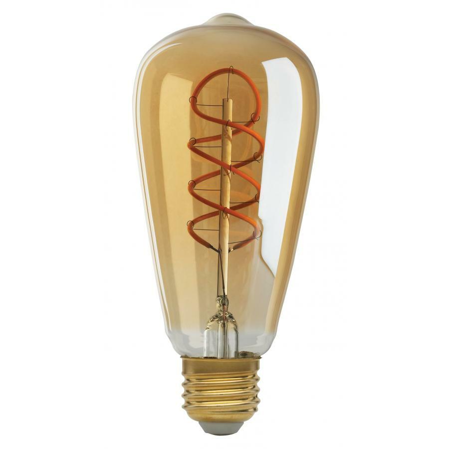 S9967 Dimmable Filament LED Lamp, 4 W, 25 W Incandescent Equivalent, E26 Lamp, ST19 Shape, 240 Lumens
