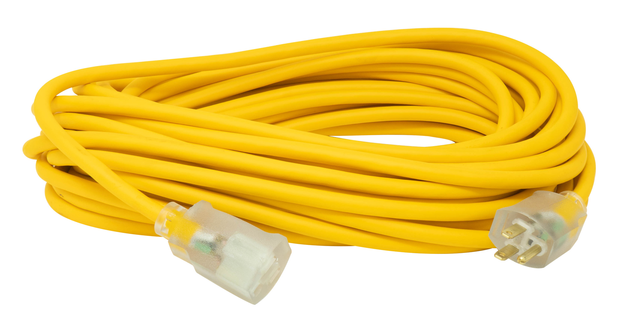 50ft Polar/Solar SJEOOW Outdoor Extension Cord with Light Ends, 14/3, Yellow