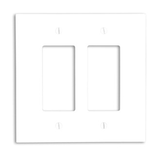 88602 Decora Oversized Wall Plate, 2 Gangs, 3.5 in W x 5.25 in H, Thermoset, White