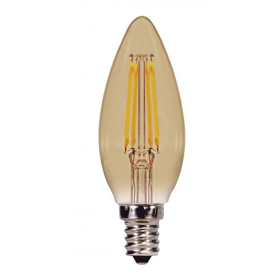 S9986 Dimmable LED Lamp, 3.5 W, 40 W Incandescent Equivalent, E12 Lamp, C11 Torpedo Shape, 300 Lumens