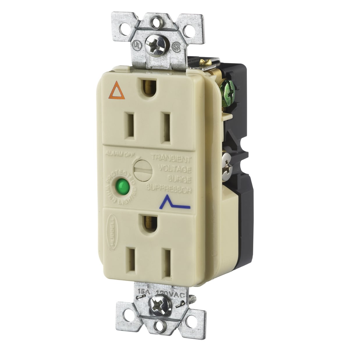 IG5262ISA IG Series Isolated Ground Standard Duplex Receptacle, 125 VAC, 15 A, 60 Hz, 1 Phase