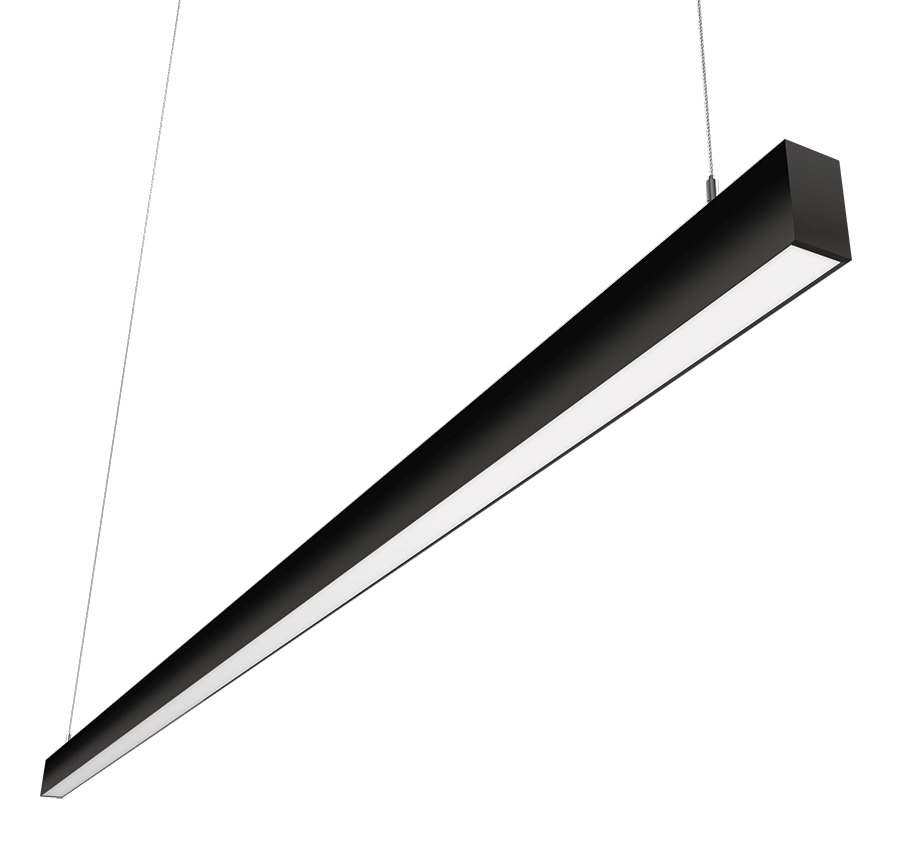 BOA 8' DOWNLIGHT 80/56/48/40/20W PENDANT 3000K/3500K/4000K FLAT LENS BLACK