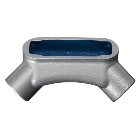 LU67 T&B BlueKote Form 7 Conduit Elbow, 2 in Trade, Iron, Acrylic Coated/Zinc Plated
