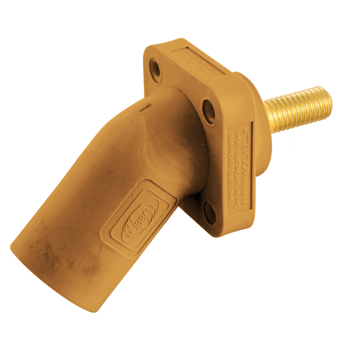 HBLMRASO 16 Series 1-Pole Angled Inlet Male Standard Stud Single Pole Receptacle, 600 VAC/250 VDC, 400 A, 4 to 4/0 AWG Wire, Screw Terminal Connection, 3R/4X/12 NEMA Rating