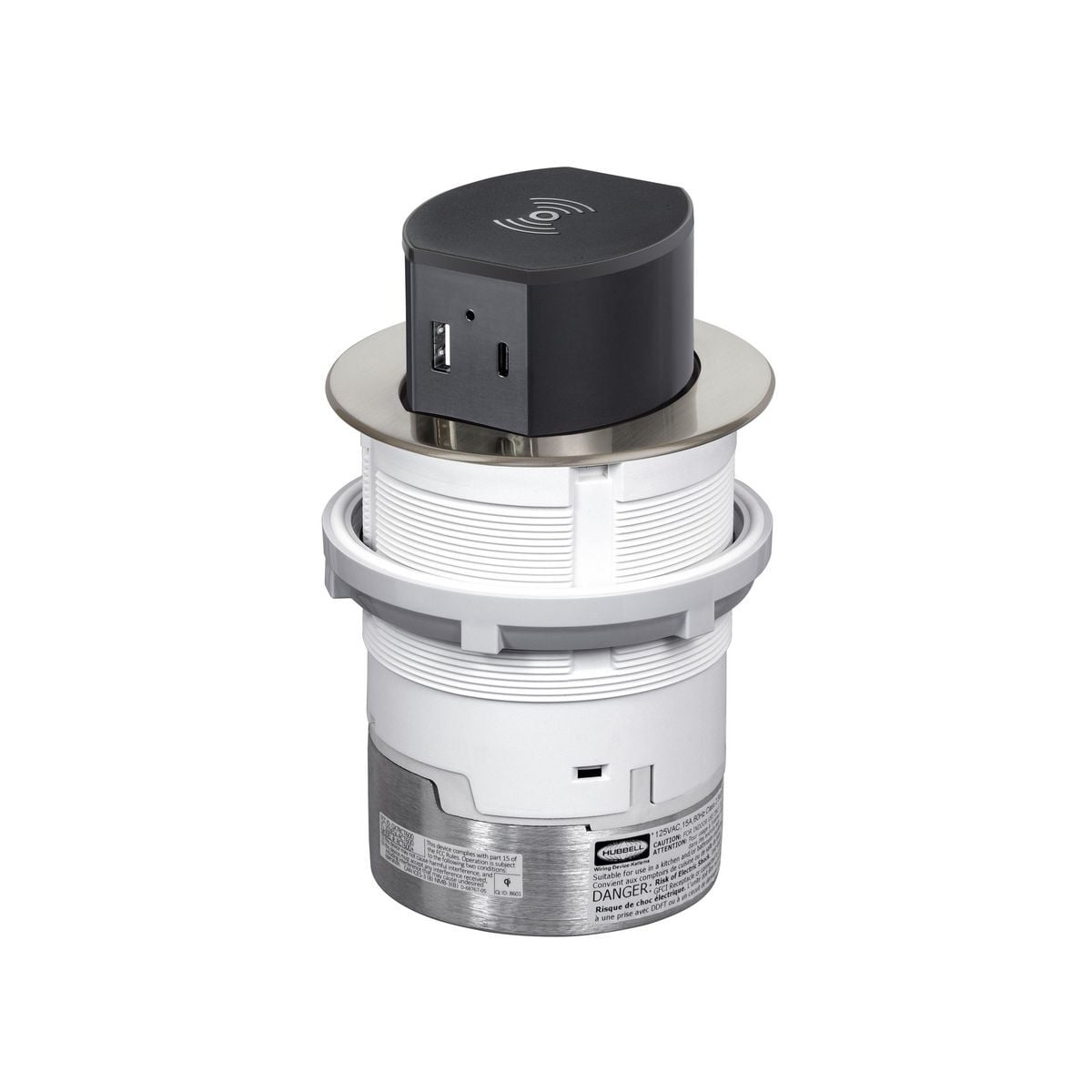 RCT600NI RCT Receptacle Straight Blade Devices, 125 V, 15 A, 2 Poles, 3 Wires, Nickel