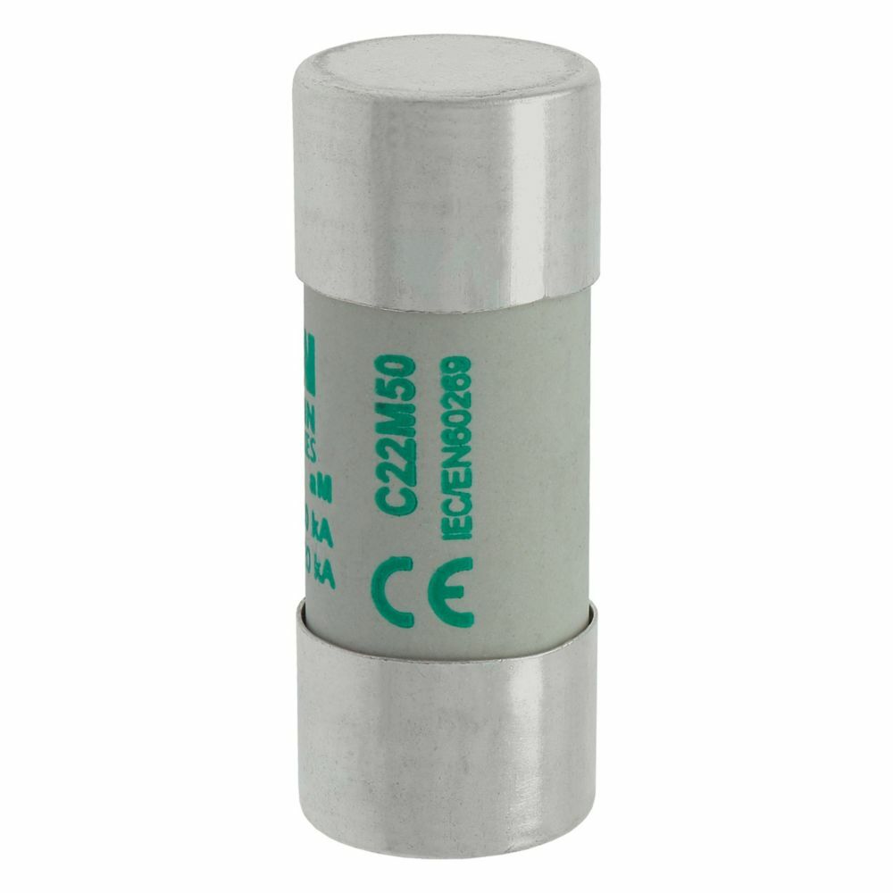 C22M50 Cylindrical Low Voltage Fuse, 50 A, 690 V, 80 kA Interrupt, Class: aM, Cylindrical Body