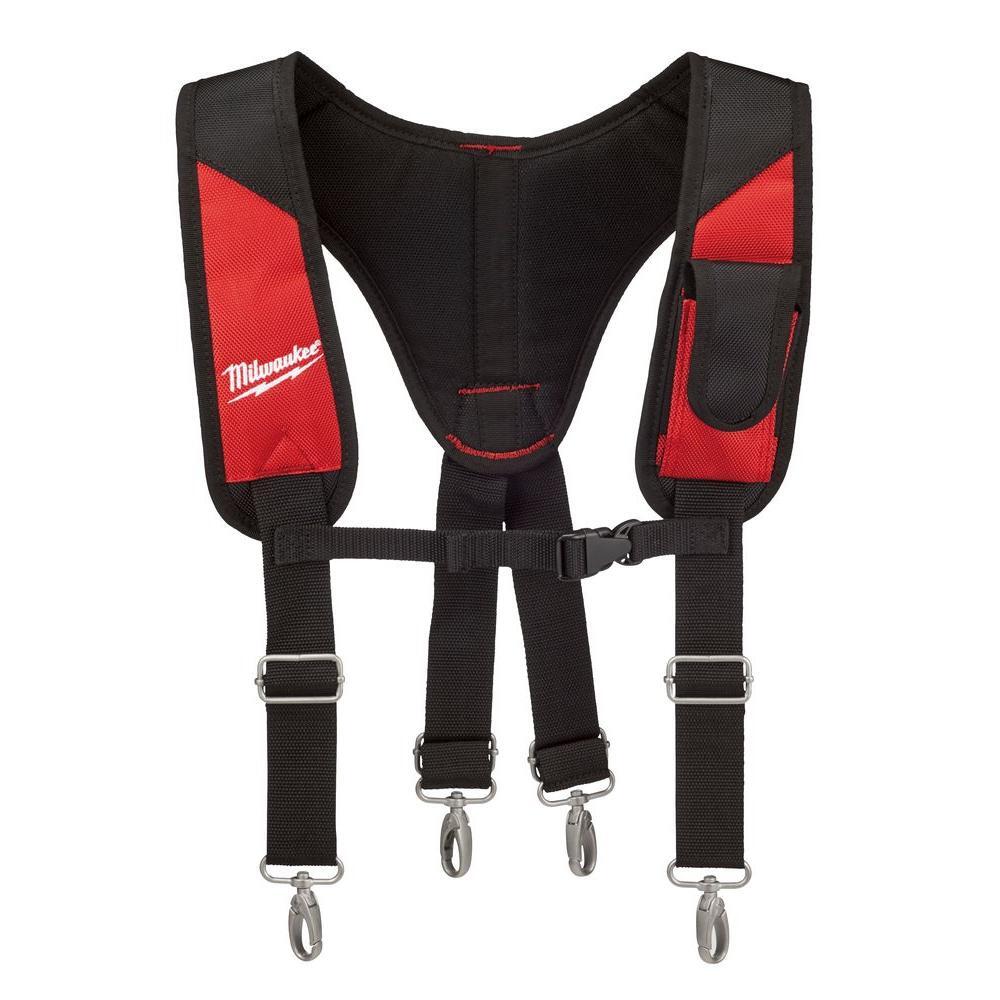 48-22-8146 Padded Rig, XL, 1 Pocket, Denier Ballistic Nylon, Black/Red