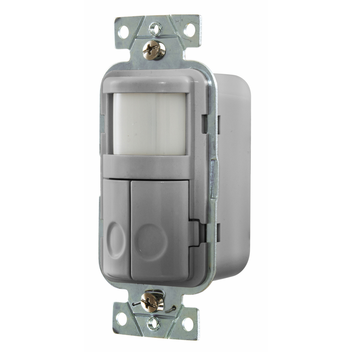 WS1021GY WS Series Dual Circuit Wall Switch Vacancy Sensor, 120 VAC, Passive Infrared Sensor, 1200 sq-ft Coverage