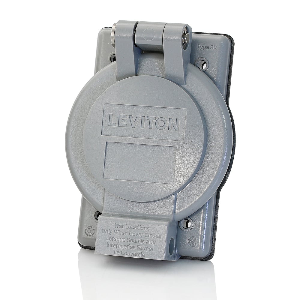 WP2-G Self-Closing Lid Weatherproof Cover, 2-1/4 in Dia, 4.66 in L, Glass Filled Thermoplastic