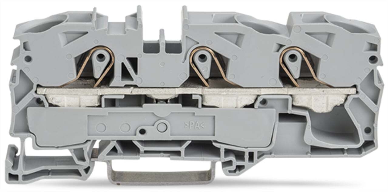 2016-1301 Feed-Thru Terminal Block, 800 V AC, 76 A, 14 AWG Wire, DIN Rail Mount