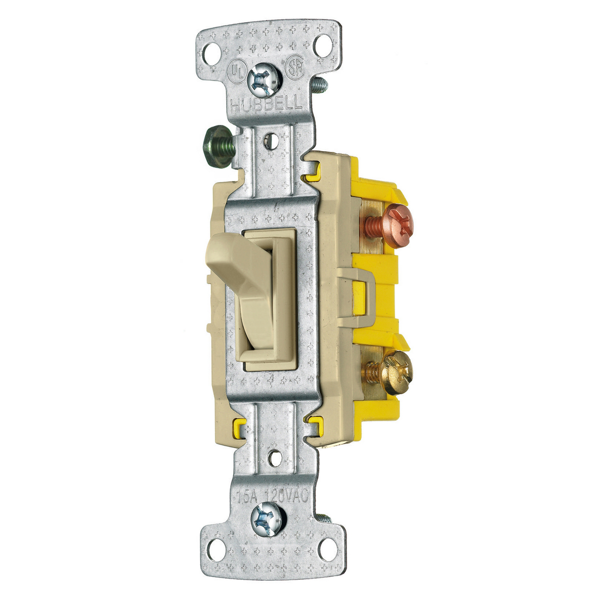 RS315I 3-Way Compact General Purpose Grounding Standard Toggle Switch, 120 V, 15 A, 1800 W Power Rating, 2-Position Contact