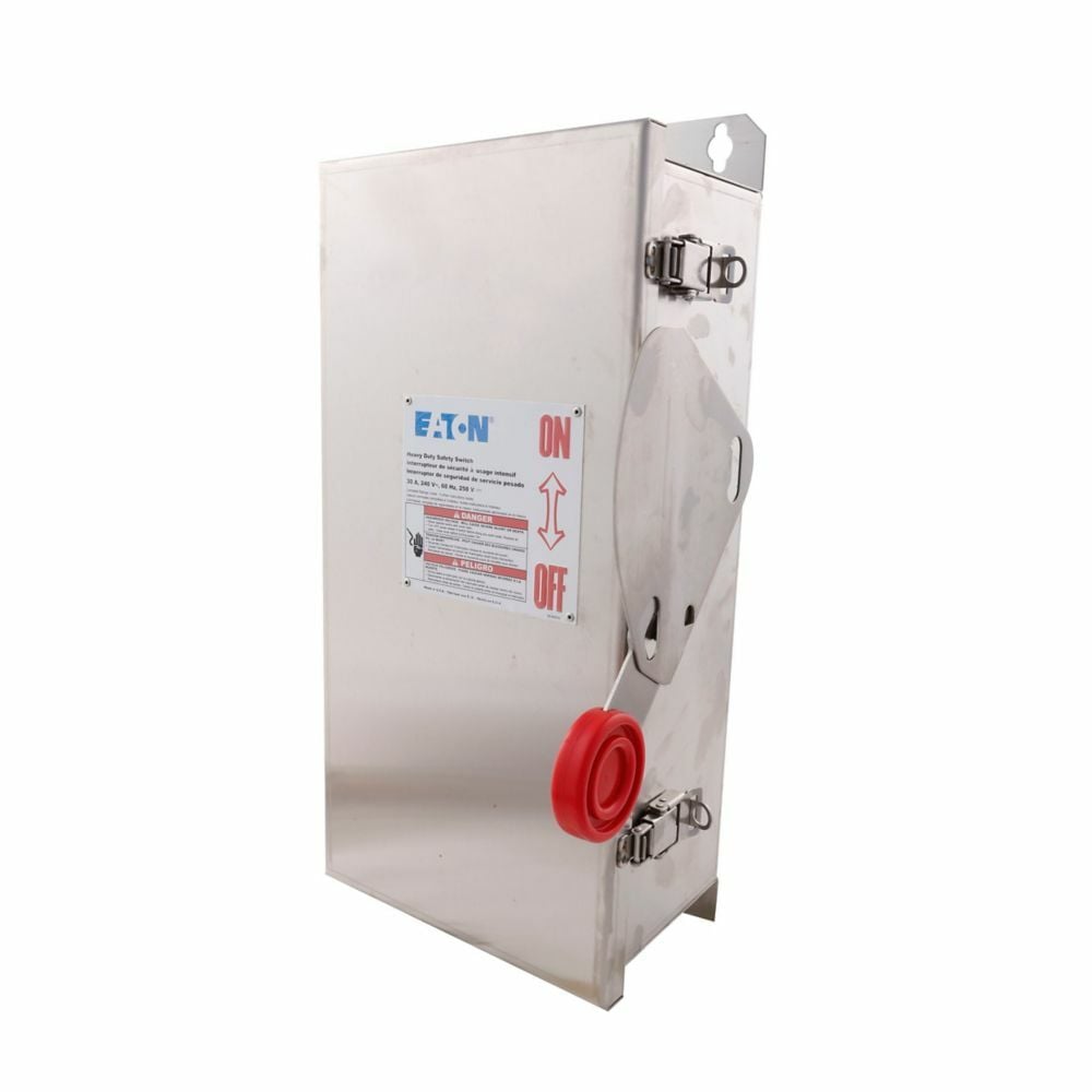 DH221FWK K Series Heavy Duty Corrosion-Resistant Fusible Single Throw Safety Switch, 240 V AC, 30 A, 1-3/4 hp, 5 hp, DPST Contact, 2 Poles