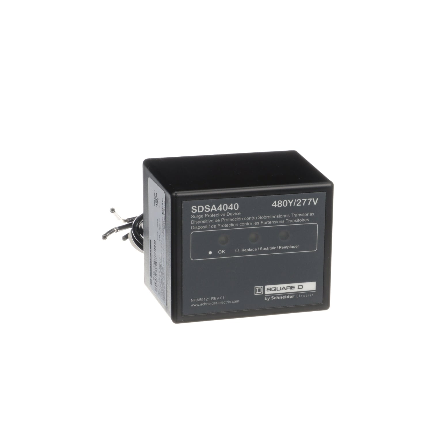 SDSA4040 Type SDSA Surge Protection Device, 277/480Y V AC, 50/60 Hz, 3 Poles, 200 kA SCCR, 3 Phase