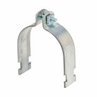 Eaton B-Line series O.D. pipe and conduit clamp, 0.12" H x 7" L x 1.25" W, Steel, 5/16"-18 bolt/pin size