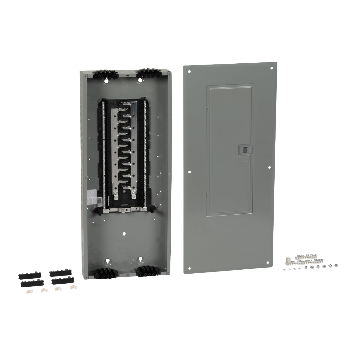 HOM3060L125PQGC Homeline Load center, Homeline, 1 phase, 30 spaces, 60 circuits, 125A convertible main lugs, PoN, NEMA1, Qwik-grip, gnd bar