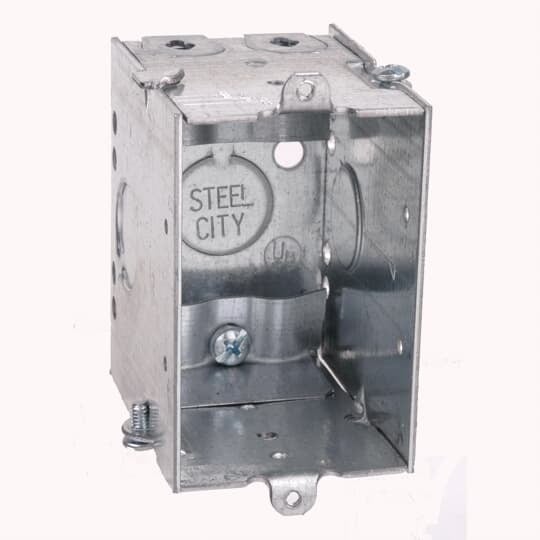 CWNLE Steel City Gangable Switch Box, Steel, 14 cu-in Capacity, 1 Outlets, 2 in W x 2-3/4 in D x 3 in H