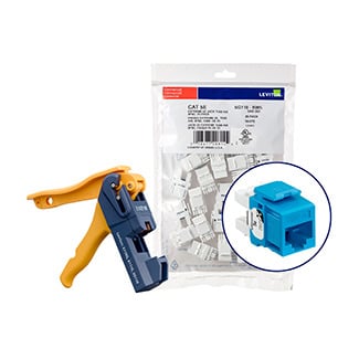 5G110-JL5 Component Rated Utp Connector, Cat 5e Module, Panel Mounting, Plastic, Blue