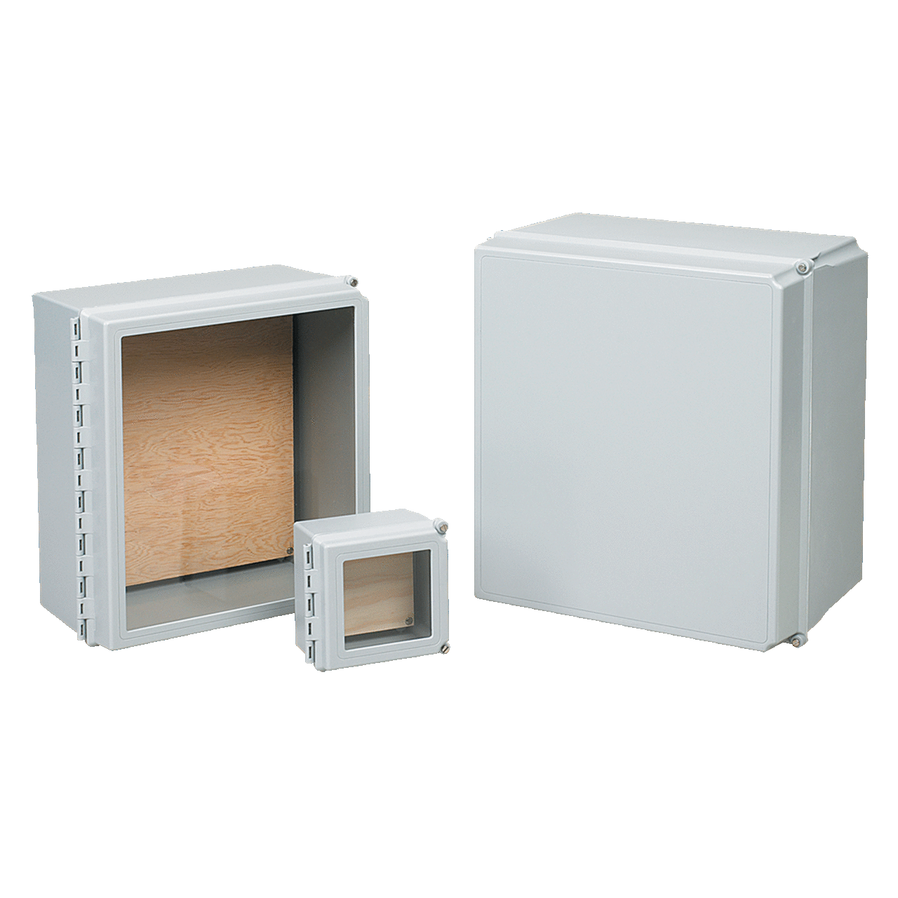 D16148CHSCFGP DWS12 Hinge Cover Solid Door WiFi Cabinet, 16 in L x 14 in W x 8 in D, NEMA 4X NEMA Rating, Fiberglass