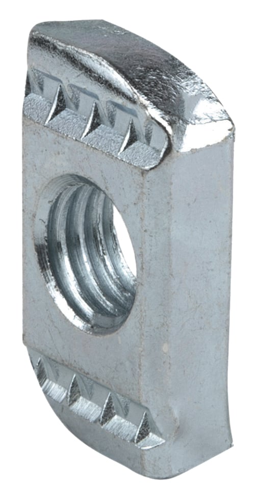 SCN25 Channel Anti-Rotation Nut, 1/4-20 Thread, 1/4 in L Stud, Steel